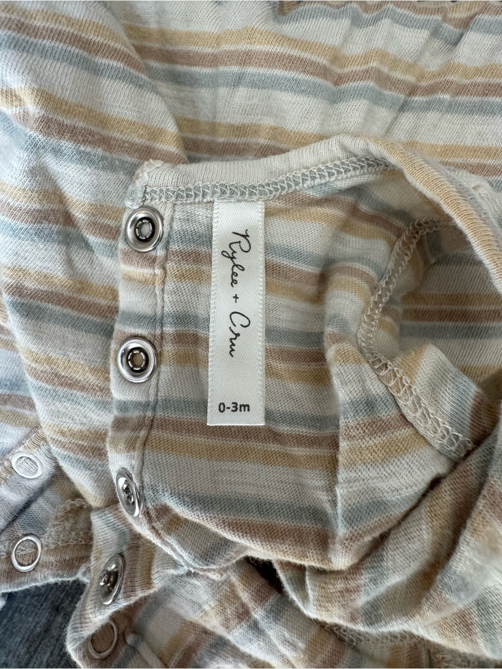 Rylee + Cru Neutral Striped Baby Romper